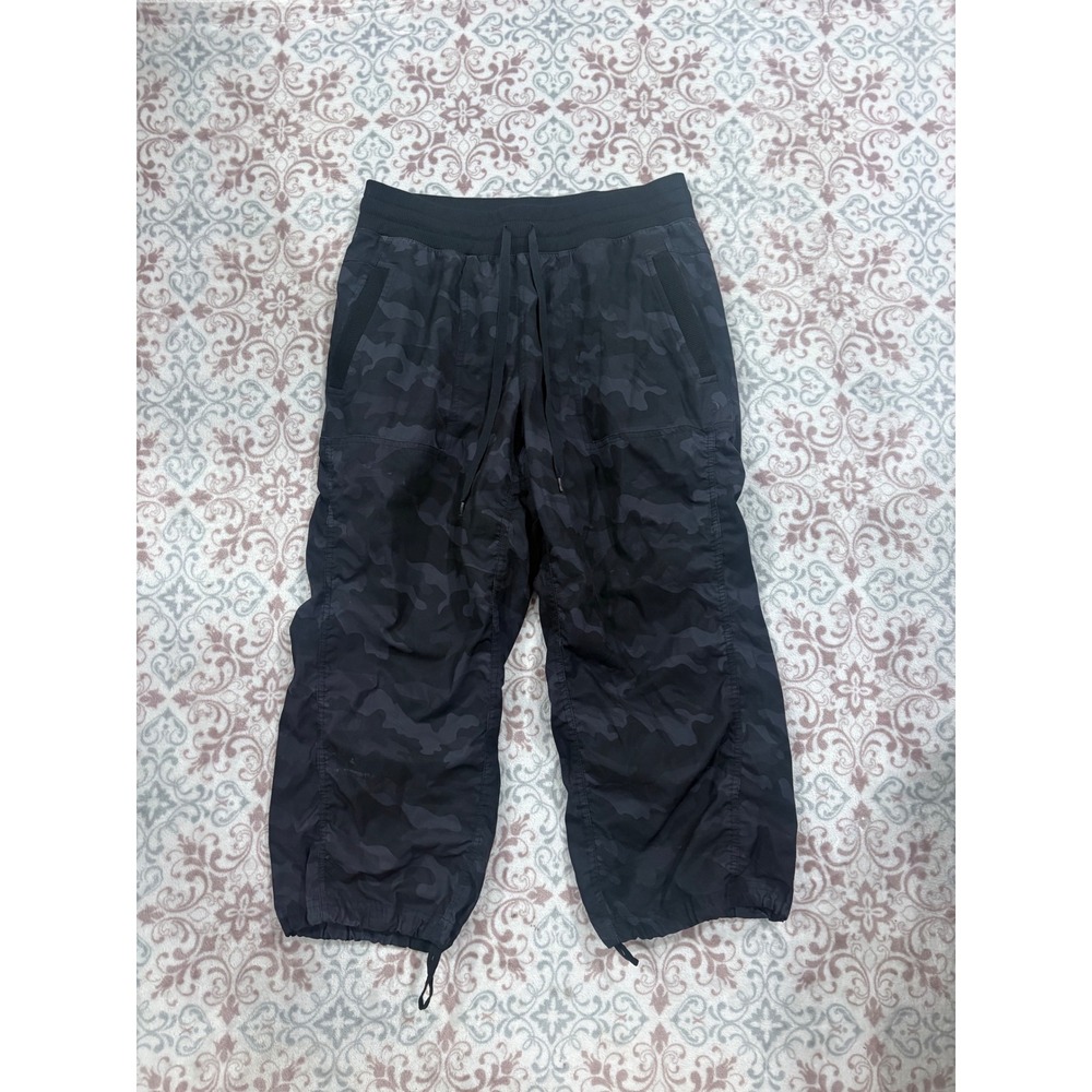 RBX Active Mens Camo Capri Joggers Black Charcoal Drawstring Pants Size Medium